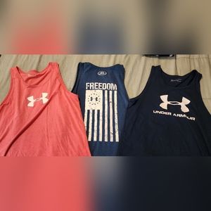 Lot of 3 Under Armour Tank tops, size Large